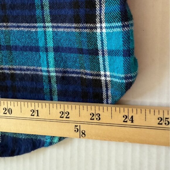 Woolrich Women's XXL Blue Plaid Flannel Shirt 100% Cotton Button Front Outdoor - Picture 9 of 10